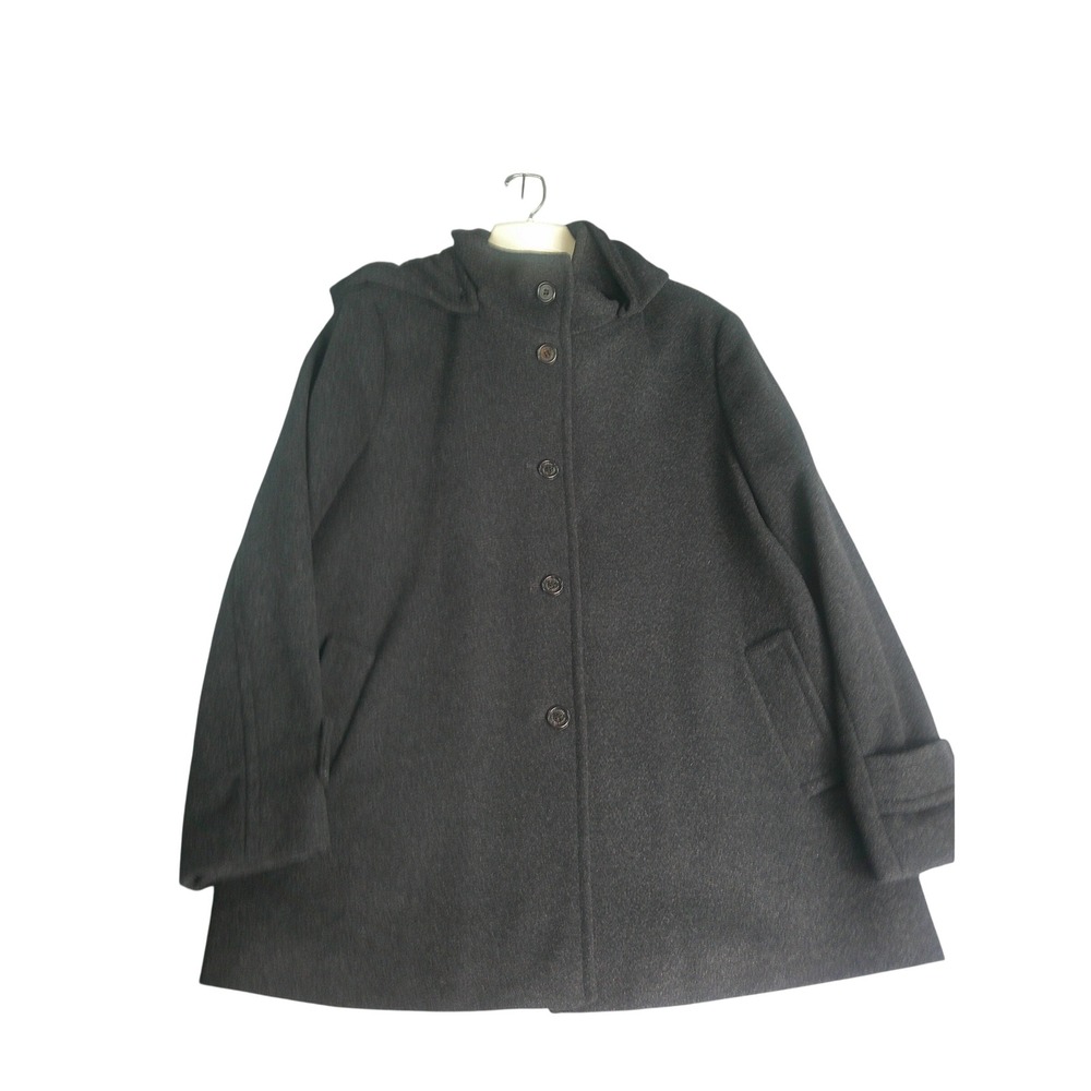 Lauren Ralph Lauren Charcoal Gray Wool Blend Pea Coat Women's XXL Button Up
